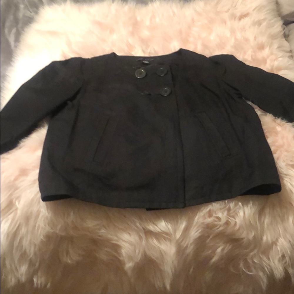 Black linen four button jacket